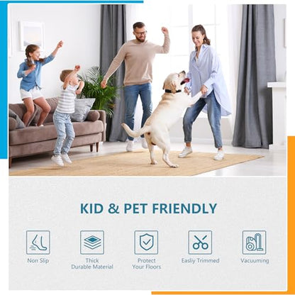 9X12 FT Non-Slip Rug Pad Gripper for Hardwood Floors, Tile, & Carpet – Anti-Slip Rug Pads to Keep Area Rugs Secure and in Place, Protects Floors, Prevents Slipping and Sliding