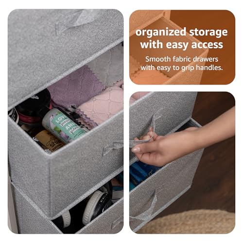 Amazon Basics Fabric 4-Drawer Storage Organizer Unit for Closet, Bedroom, White
