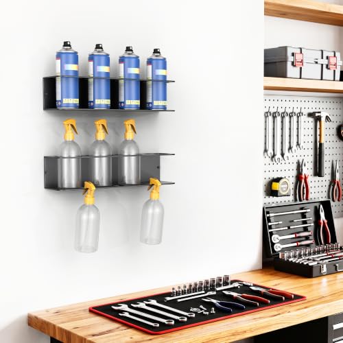 TORACK Spray Bottle Holder Wall Mount, 2-Pack Spray Can Rack for Garage | Workshop & Utility Room Aerosol Can Storage Holder