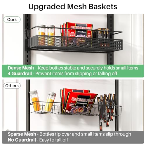8 Tiers Over the Door Organizer - Height Adjustabl... (Black | Metal)