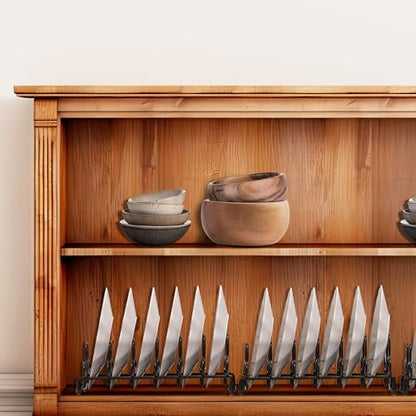 Simple Houseware Vertical Plate Stand Holder Dish Rack Elegant Design | Dinnerware Organizer, 6-Compartments
