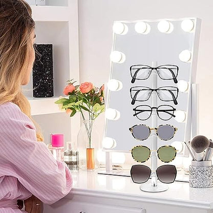 6 Layers Acrylic Sunglass Organizer, Glasses Holder, Sunglasses Display Stand, Eyewear Frame Riser Rack Holder for Glasses Storage