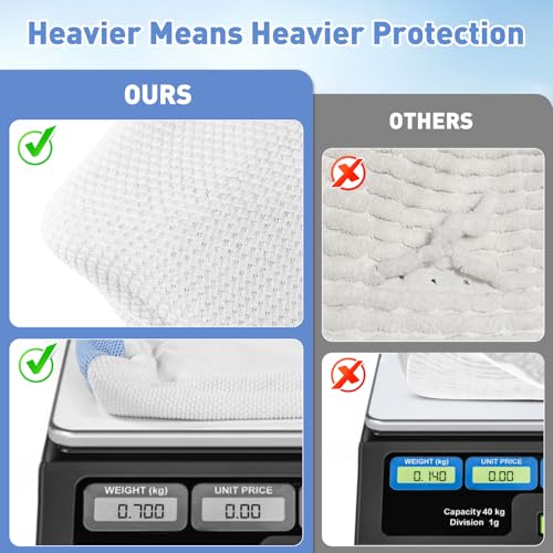 2 Pack XXL Shoe Washing Machine Bag, 700 GSM Heavy Duty Shoes Cleaning Bag with Anti-Tangle Mesh Pocket, 2 Adjustable Shoe Trees Keep Shape, Reusable Sneaker Laundry Bag for Frequent Wash, White