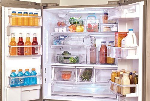 iDesign Clear Plastic Egg Holder for Fridge with Lid, 21 Egg