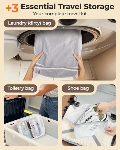 BAGSMART Travel Vacuum Bags for Suitcase & Home, 18 Pack with Wireless Pump | Cordless Pump, Triple-Seal Leak-Proof, 18-Pack 3 Sizes, For Suitcase & Home, With Toiletry Shoe & Laundry Bags