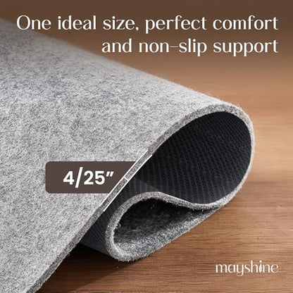 Non Slip Rug Pad 5x7 Feet, 4/25" Thick Felt Cushioned Rubber Rug Gripper Pad for Hardwood, Laminate, Stone, Tile, Wood, Vinyl Floors & Carpet, Anti Skid Under Area Rug Pads