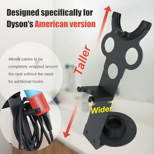 CATOOMUU Grey Hair Dryer Stand Holder for Dyson Supersonic Nural HD16 HD15 | Blow dryer accessory organizer, attachments counter storage rack, space saving bathroom vanity dock