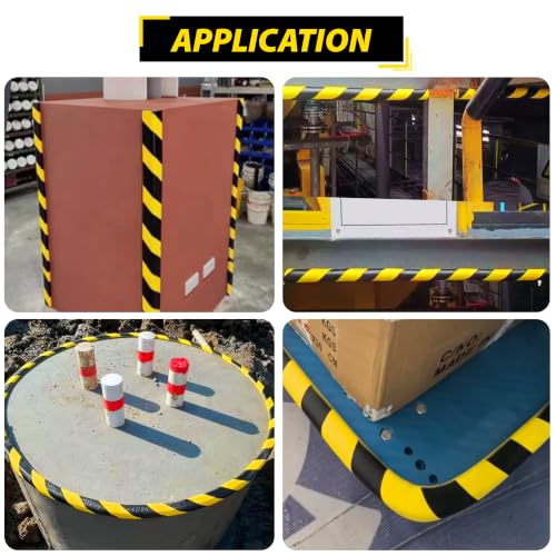 Wall Edge Corner Guards 196.9in (5m), Yellow & Black Foam Protector Padding with Self Adhesive Backing for Garage Walls, Shelves, Corners & Equipment Protection