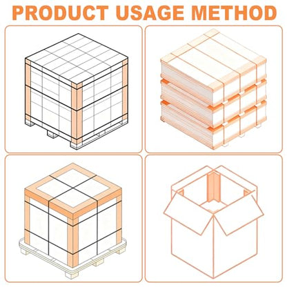 Cardboard Edge Protector 2” X 2” X 48”, Pack of 50 – Cardboard Corner Protectors for Shipping White V-Board Pallet Corner Protectors