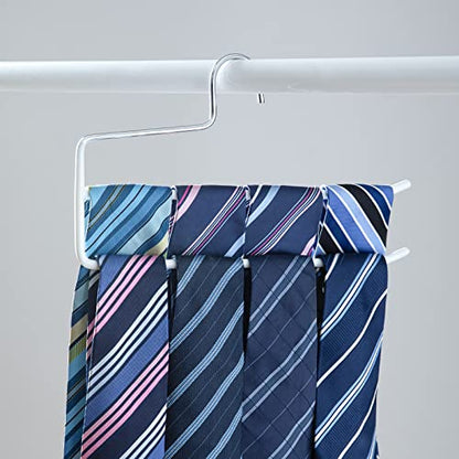 SHIMOYAMA Pants Hangers, 5 Pack, Double Rod Pant Hanger for Jeans, Space-Saving Slack Hangers, Trouser Hangers (White)