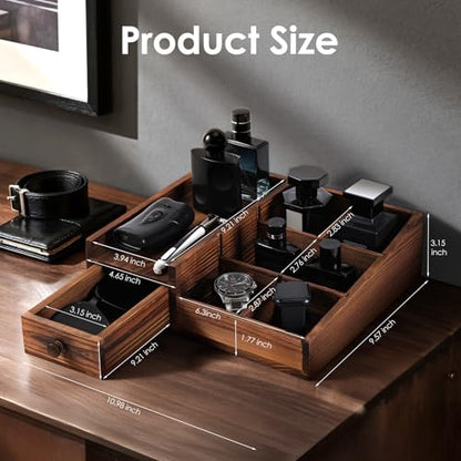 Bathroom Counter Organizer, Cologne Organizer for Men, Desk Storage | Perfume Organizer, Cologne Stand, Dresser Organizer, Mens Bathroom Decor, Men Gifts, Adjustable Partition