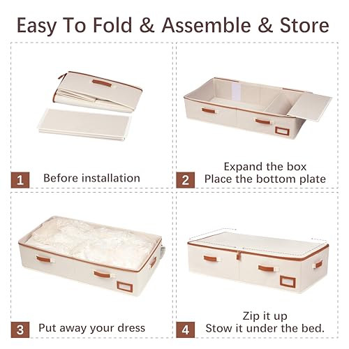 Wedding Dress Storage Box, Large Shadeable Wedding Dress Preservation Box with Microfiber Gloves, 20 Sheets of Acid Free Paper and Dustproof Bag for Wedding Dress, Heirlooms, Gowns
