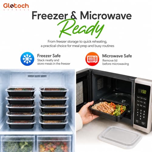 Meal Prep Containers 24oz-100 Pack (200-Piece) Reusable Food Storage Containers with Lids Microwave, Freezer, Dishwasher Safe - Leakproof & BPA Free Durable Plastic Bento Box for To Go Take Out