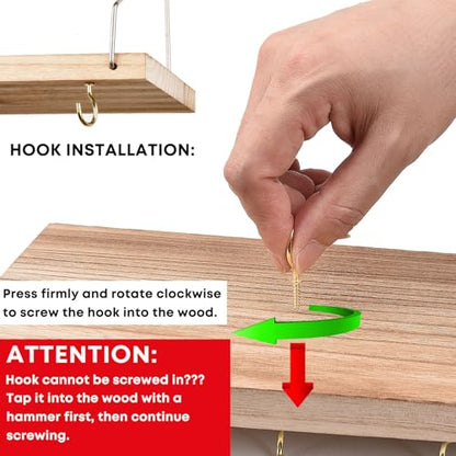 Fabric Wall Cubicle Shelf with Hooks for Work Decor, 11.8' Wooden Cubicle Organizer Storage Shelf with Hangers Cubicle Accessories for Women Men Desk, 3 Pack