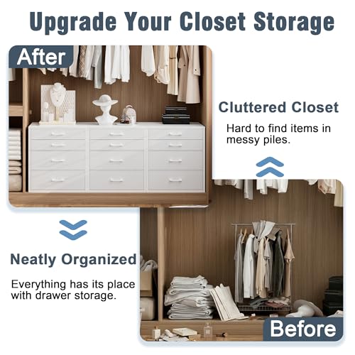 Espelism Closet Drawers with 4 Fabric Drawers, Stackable Closet Organizer | Storage dresser for clothes, accessories and essentials. Ideal for bedroom, office and dorm organization.
