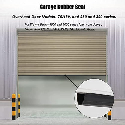 Replacement Wayne Dalton Garage Door Bottom Weather Seal 154448 for Weather Stripping Fit 20 feet Wide Doors (20 feet)