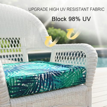 NettyPro Outdoor Cushion Slipcovers Waterproof 4 Pack Patio Chair Seat Cushion Covers with Zipper and Tie, 20 x 20 x 2 Inch, Replacement Cover Only