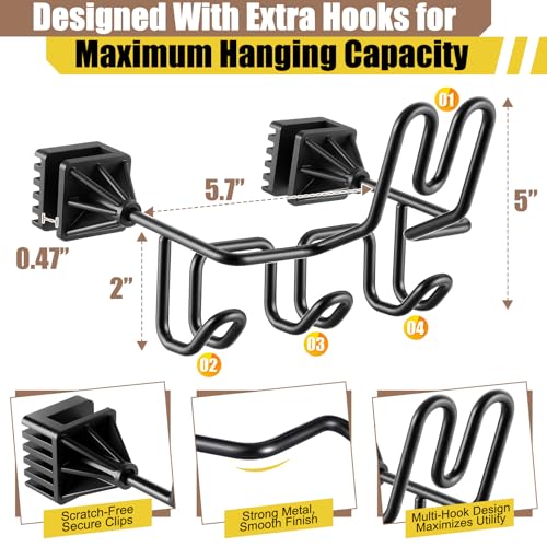 Hard Hat Holder for Truck Car Helmet Organizer, Triple Hooks, Black, 1 Pcs | Hard Hat Accessories, Car & Truck Cap, Jacket & Tool Bag Organizer, Safety Helmet Holder, Hook Rack, Work Gear Storage