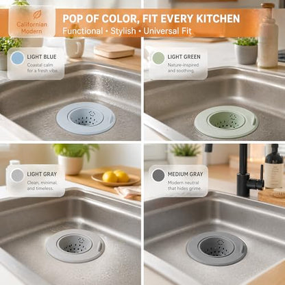 Li&Zhao Kitchen Sink Drain Strainer - 4 PCS Silicone Sink Strainer Drain Stopper Sink Plug 4.6˝ Diameter Rim Drain Catcher Kitchen Sink Drain Filter Basket (4 Colors)