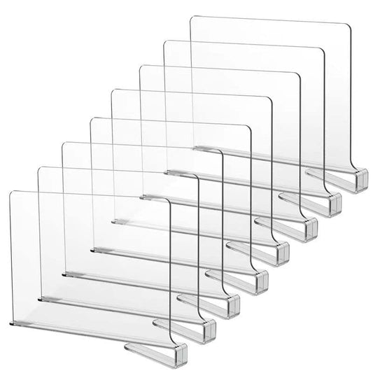 LikeU 8 PCS Acrylic Shelf Dividers for Closets,Woo...