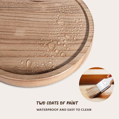 Wood Lazy Susan Turntable Kitchen Decor Round Table Tray, 10" Brown | Waterpoof, Easy clean, Non-slip, Rotating Wooden Decorative Pantry Table Tray for Seasoning, spice, snack