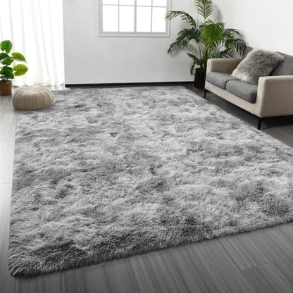 Large Shag Area Rugs 6 x 9, Tie-Dyed Plush Fuzzy R... (Polypropylene)