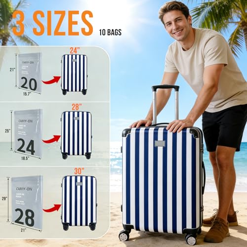 10Pack Travel Vacuum Storage Bags with Rechargeable Wireless Electric Pump - 5300Pa, 3 Sizes Space Saver Seal Bags Fit for Carry on Luggage Suitcase, Travel Essentials (10Pack Travel Sze)