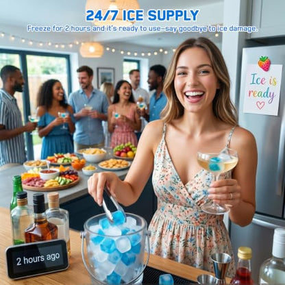400 Pack Reusable Ice Cubes BPA-Free Plastic, Non-Diluting for Drinks | Refreezable Ice Cubes for Coolers, Lunch Boxes, Whiskey, Coffee, Iced Tea, Bars, Parties, Camping, and OutdoorIce Baths,