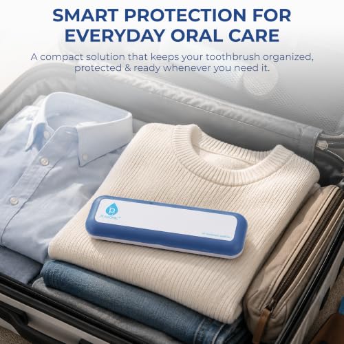 Pursonic Portable UV Toothbrush Sanitizer Case - Travel Toothbrush Sanitizer and Holder - For Electric and Manual Brush Heads with UV Light & Auto Shut Off Timer