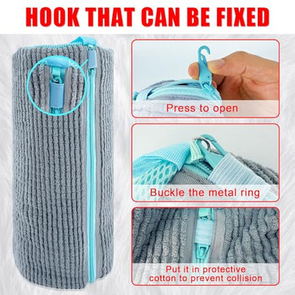 Shoe Washing Machine Bag, 2 Pack Shoe Laundry Bags for Washer and Dryer, Reusable Sneaker Wash Bag with Self-Locking Zipper, 360° Deep Cleaning, Protects Shoes and Washer(Gray)