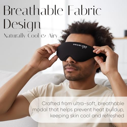 Luxe Luxury Sleep Mask for Back & Side Sleepers, 100% Light Blocking 3D Eye Mask with Zero Pressure Eye Cups, Lash-Friendly, Soft Breathable Night Mask for Travel & Naps, Black