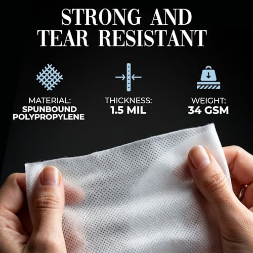 Pack of 50 Anti-Scratch Pouches, 5" x 8" Protective Dust Bags for Handbags, Shoes, and Accessories - Made in USA Purse Dust Bag for Storage - Soft, Breathable Cloth-Like Shoe Storage Bag