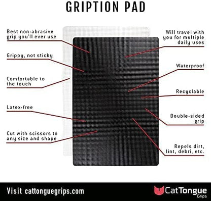 8"x12" Non-Slip Grip Pad, Non-Adhesive, Clear, 1-Pk | Gription's unique non-rubber material with double-sided traction is perfect for desks, workstations & countertops