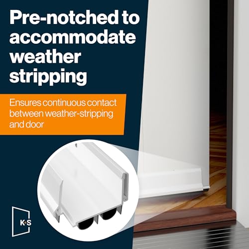 Patent Pending, Adjustable Double Bubble Door Sweep, Draft Stopper, Under Door Seal for Exterior Doors, 1 3/4" x 36", White (36 inch)