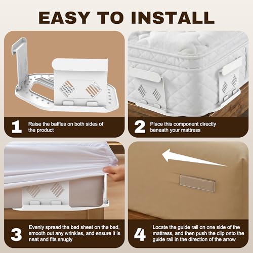 Bed Sheet Holders for Corners, 4PCS Fitted Sheet Holder Straps, Keep Sheets Firm & Tight, Heavy Duty Non-Slip Sheet Clips, Easy Install Lock Design, Fit All Mattress Sizes, No More Loose Sheets