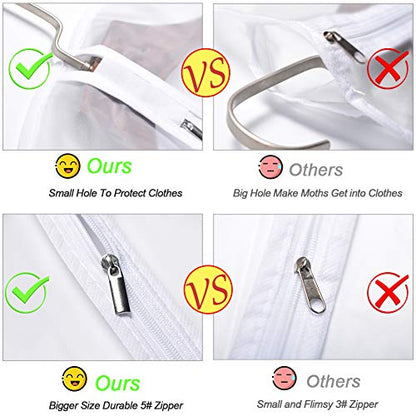 Suit Bags for Closet Storage Garment Bag 24''X40'' Clear Garment Bags for Hanging Clothes (Set of 6) Plastic Waterproof Suit Cover Bag with Zipper for Coats, Jackets, Shirts