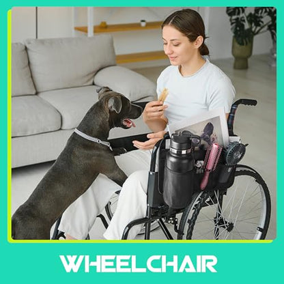 Beach Chair Arm Organizer Wheelchair Side Bag Camping Chair Side Organizer Caddy Storage Bag for Wheelchair/Beach Chair/Camping Chair Arm Accessories for Magazine/Tablet/Drinks
