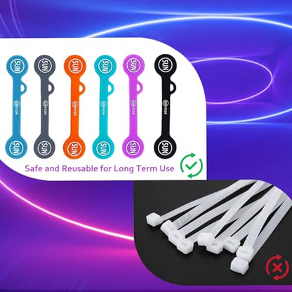 Cable Cord Organizer Magnetic Cord Organizers Twist Tie Magnet Clips Cord Wrap Keepers For Charging Cord Headphone Cord Holder Silicone Cable Strap Appliance Fridge Bookmark Whiteboard Keychain 14PACK
