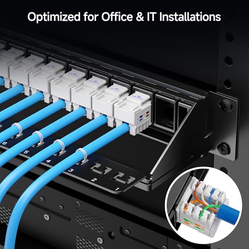 Cable Matters 1U 24 Port Keystone Patch Panel with Cable Management
