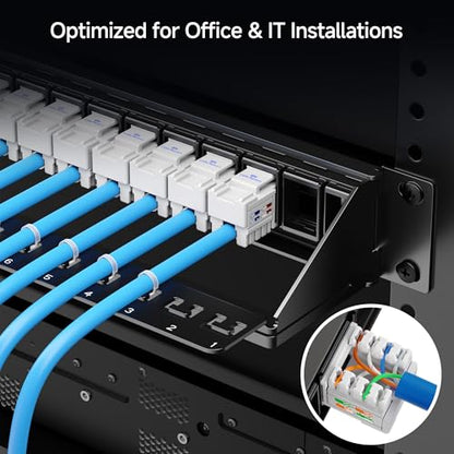 Cable Matters 1U 24 Port Keystone Patch Panel with Cable Management
