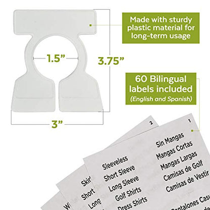 Simple Division White Garment Organizers, 12 Closet Dividers