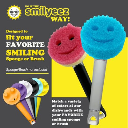 The Original Smiling Handle with Soap Dispensing for Scrub Daddy (Reg. TM) Sponge and Scrub Moji Sponge (White)