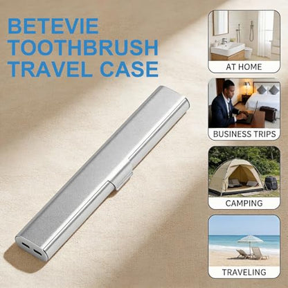 Portable Toothbrush Travel Case: 3 Pack Breathable & Dirt-Proof Hotel Camping Outdoor - Aluminum for Storage Recyclable Traveler (3, Multicolor)