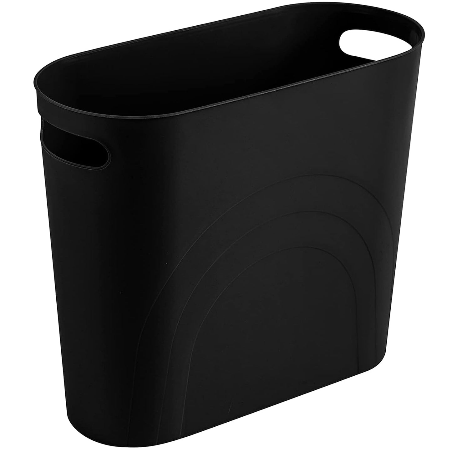 Small Trash Can, 3.5 Gallon Slim Garbage Can Plast... (Black | Plastic)