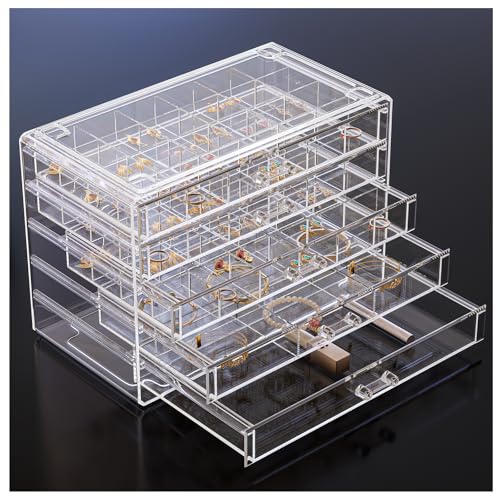 Acrylic Earrings Holder Organizer Box -Clear, 5 La... (Clear | Acrylic)
