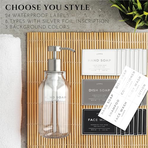 Shower Shampoo Dispenser Wall Mounted – 3 Refillable 16.9 oz Clear Bottles with Stainless Steel Pumps & No-Drill Adhesive Holders – Soap Dispenser Set for Bathroom (3 X Clear/Silver)