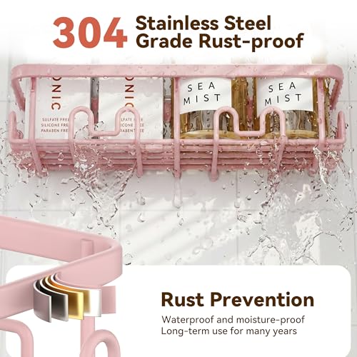 Shower Caddy Adhesive, Rustproof Shower Organizer, Wall Shower Rack | Large Capacity Shower Shelves for Inside Shower, No Drill Shower Storage, Shampoo Shower Holder, Bathroom Shower Shelf
