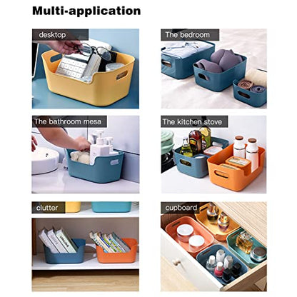 OWill 12-Pack Mixed Plastic Storage Bins and Baskets for Efficient Home Classroom Organization - Small Containers in Multiple Colors for Kitchen, Cupboard Box, Bathroom Organizer on Shelves and Tubs