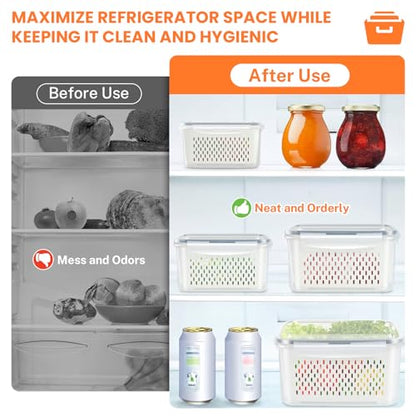 8 Pieces Fruit Storage Containers for Fridge with... (Plastic)