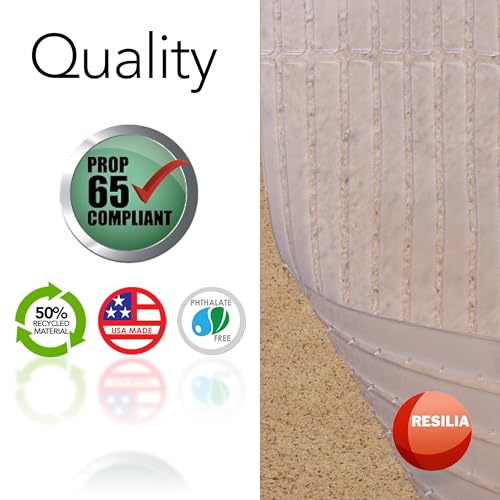 RESILIA Deep-Pile Carpet Runner - Plastic Vinyl Carpet & Rug Protector, Waterproof Clear Vinyl Floor Runners, 27 Inches Wide x 6 Feet Long, Made in The USA